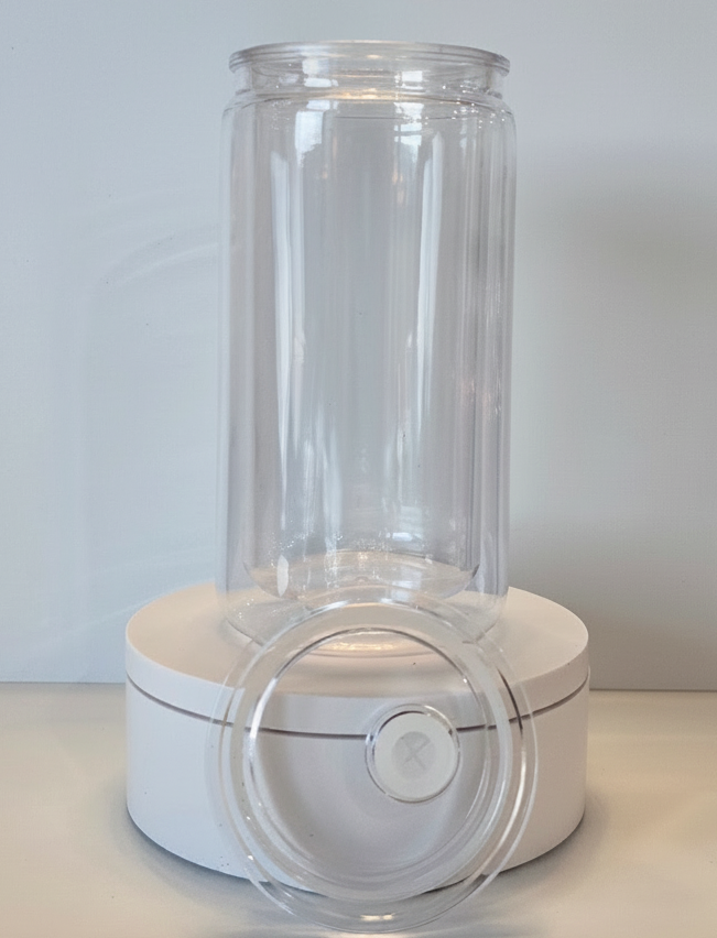 16oz Acrylic Snow Globe Cup (Clear straw & lid)