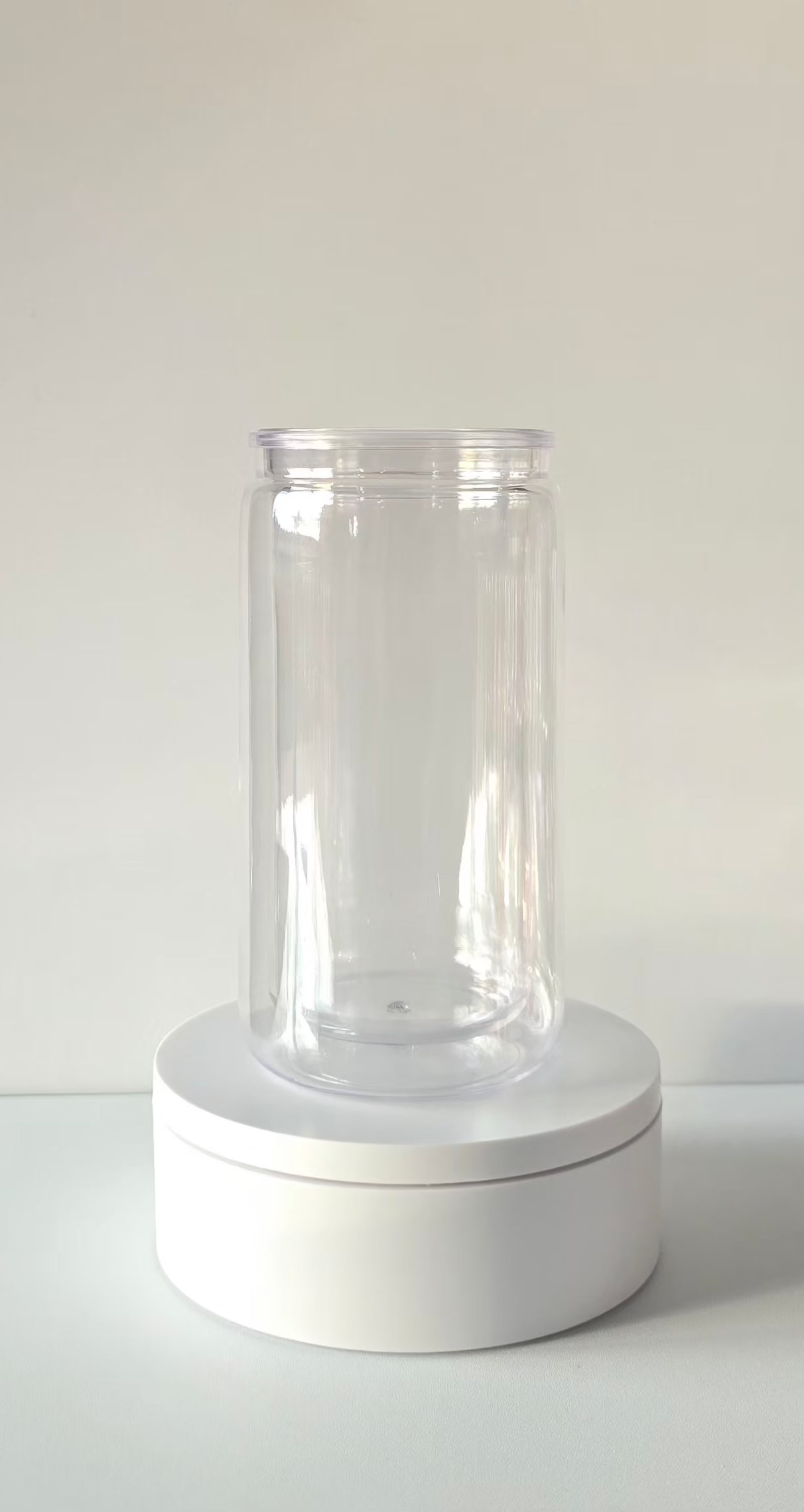 16oz Plastic snowglobe tumbler (Clear straw & lid)