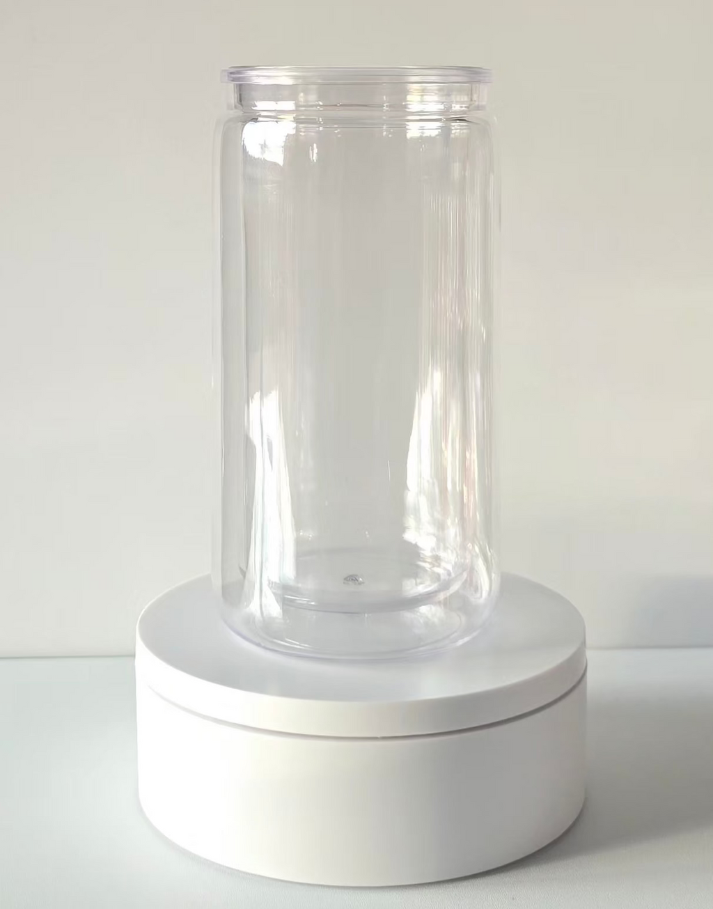 16oz Acrylic Snow Globe Cup (Clear straw & lid)