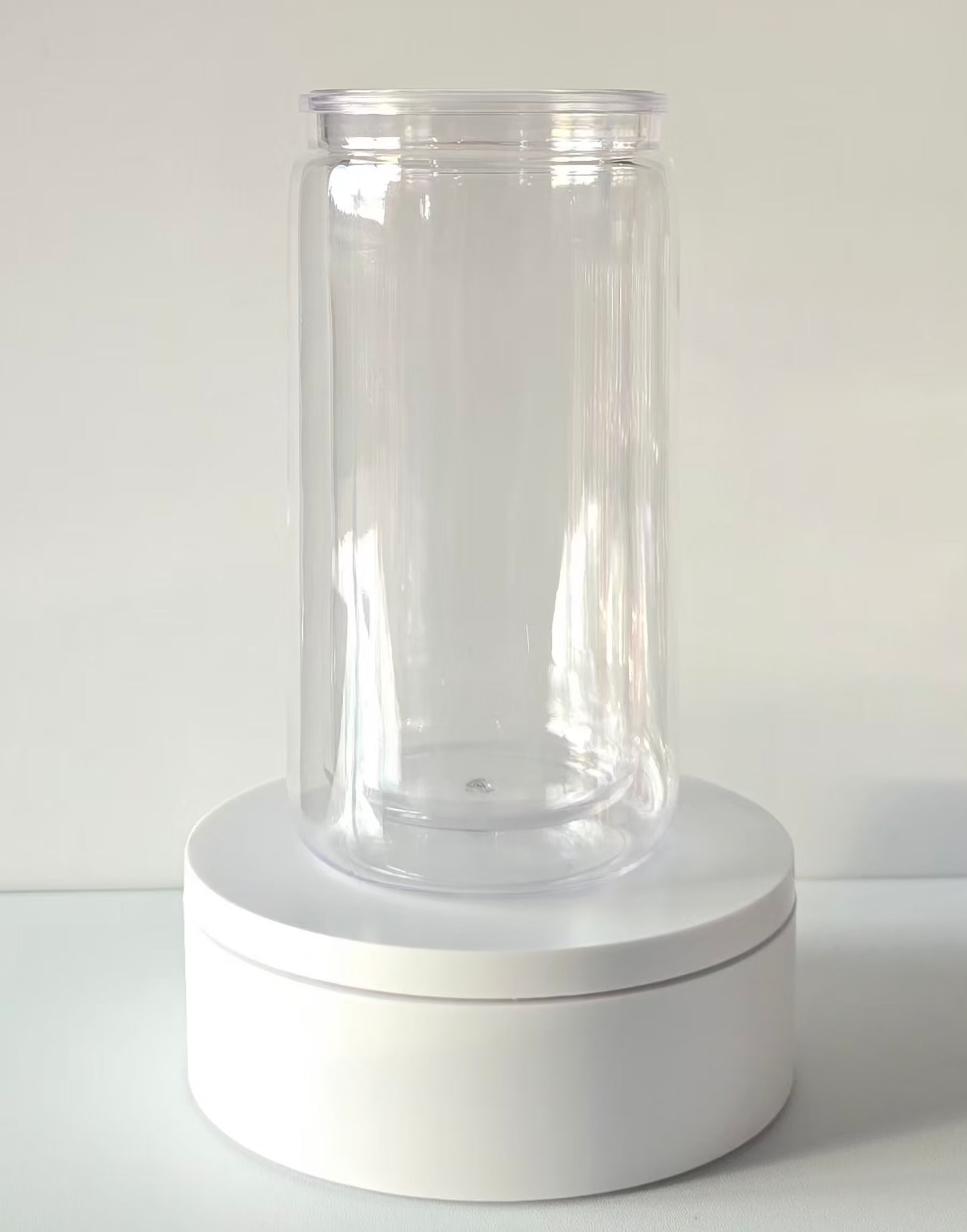 16oz Acrylic Snow Globe Cup (Clear straw & lid)