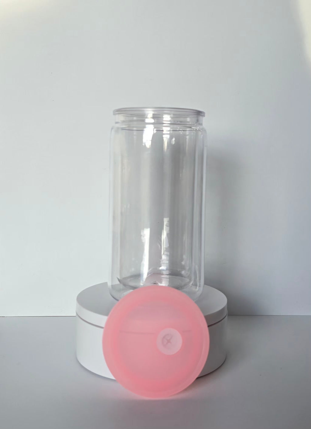 16oz Plastic snowglobe tumbler (Color straw & lid)