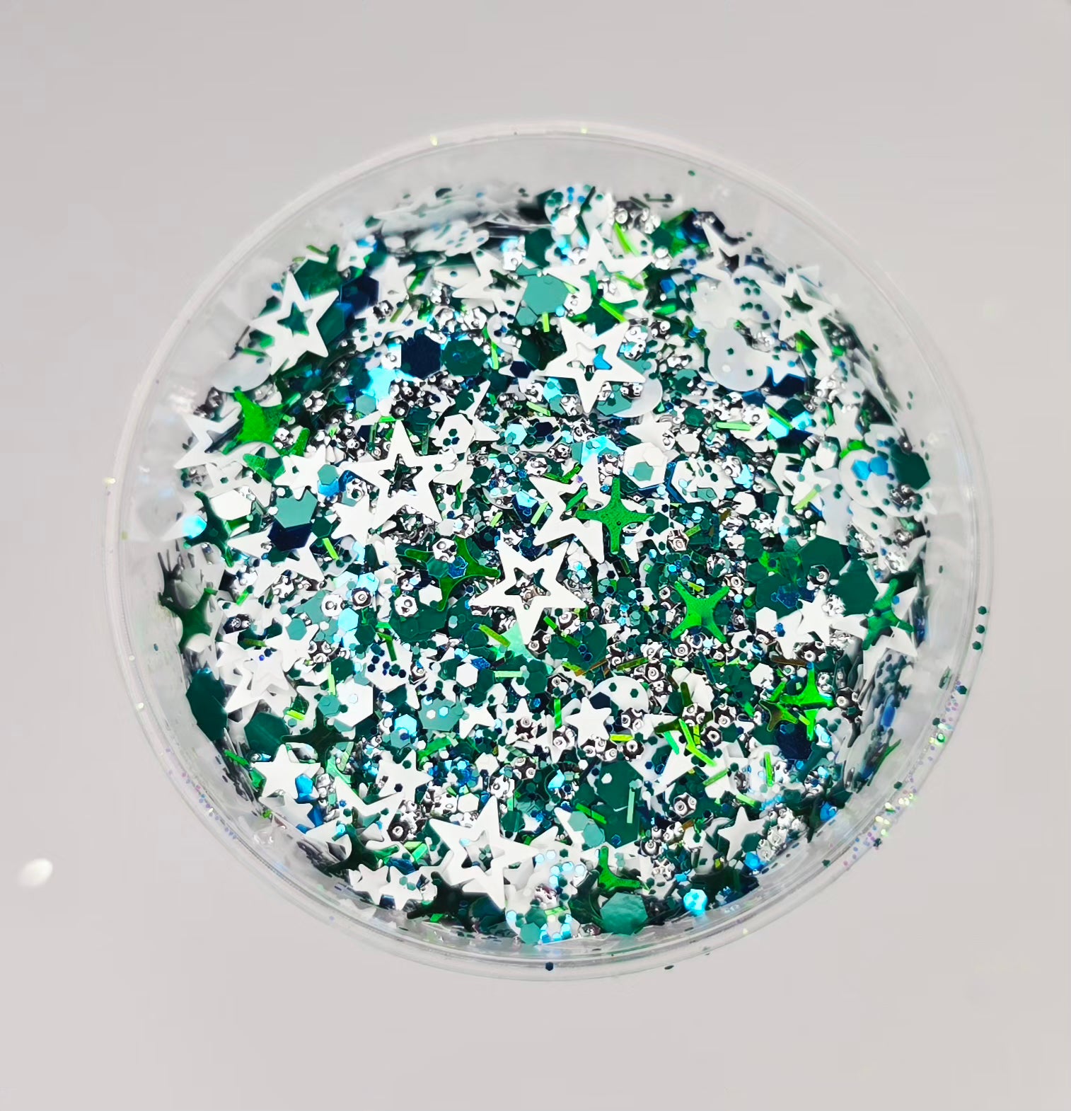 Dark Green & White Stars